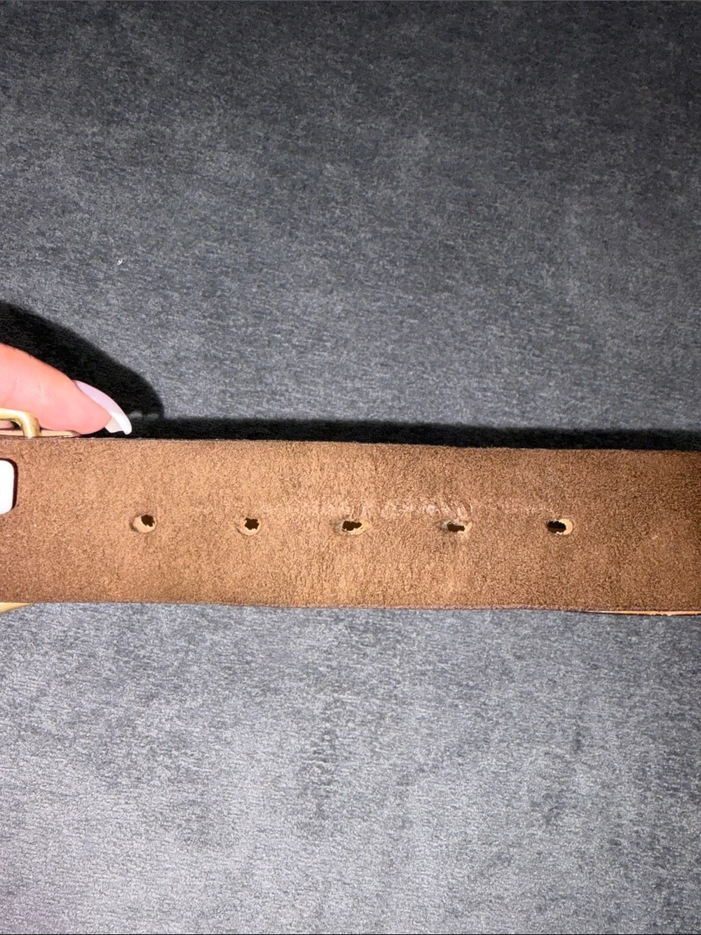 Halston- Brown Ultrasuede & Cowhide Belt Size 32